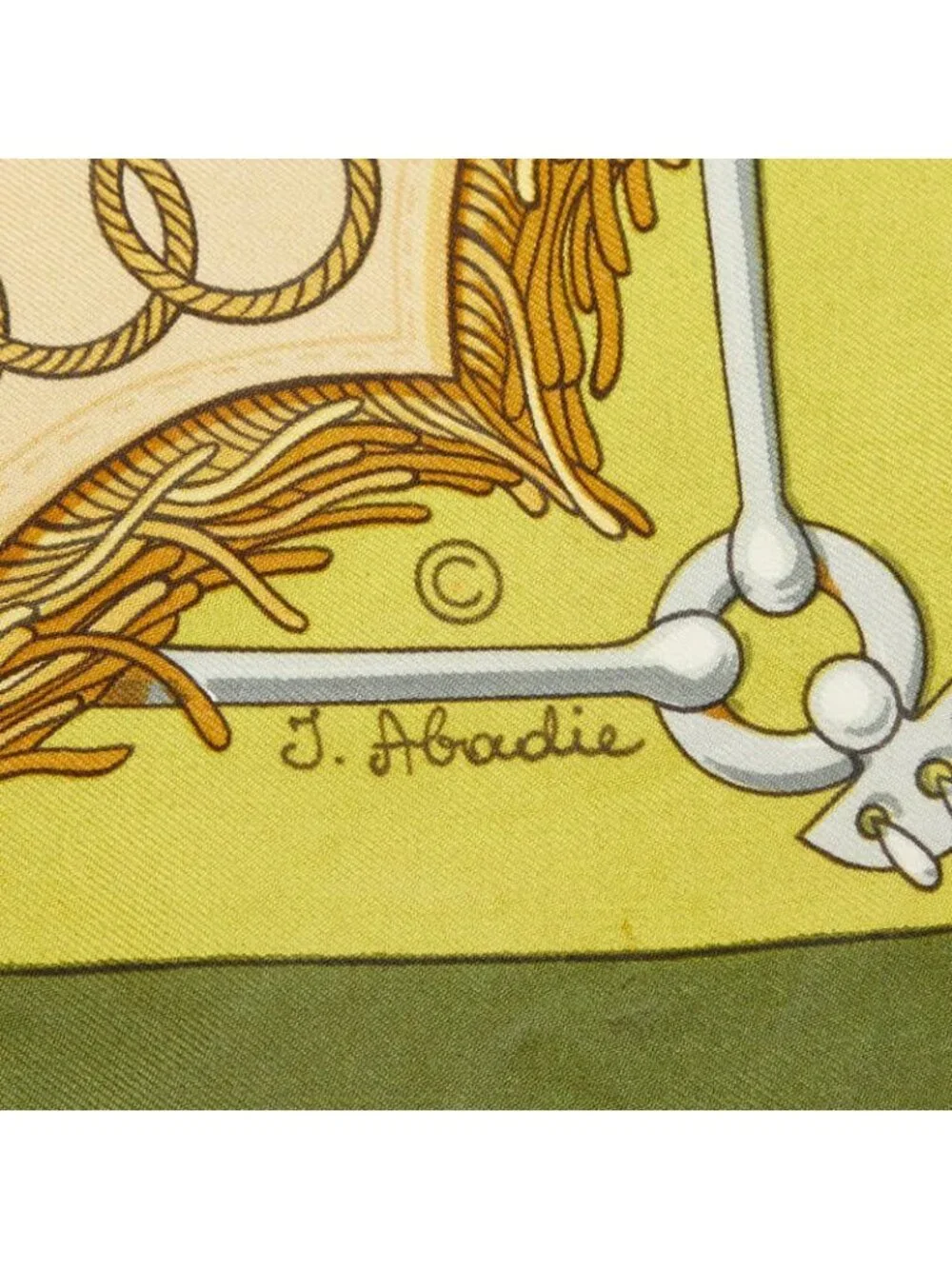 Hermes Carre 90 Cliquetis Scarf Large Green Silk - Picture 2 of 4